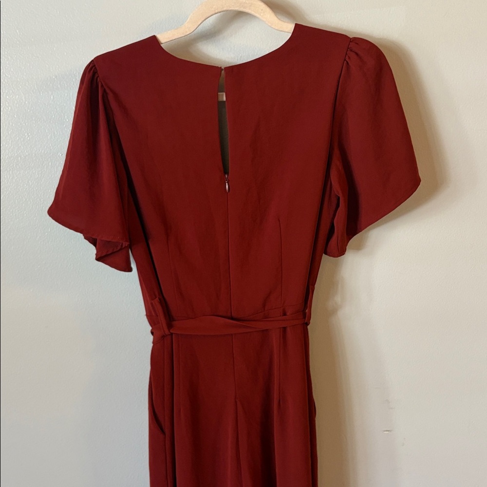 [Gilli] Deep Red Belted Jumpsuit - Size Small - Picture 4 of 6